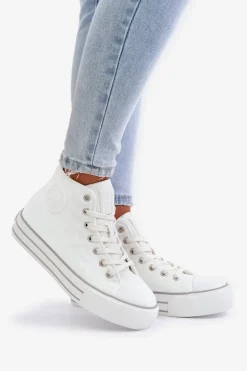 Ocieplane Trampki Damskie Na Platformie OO274A473 Białe