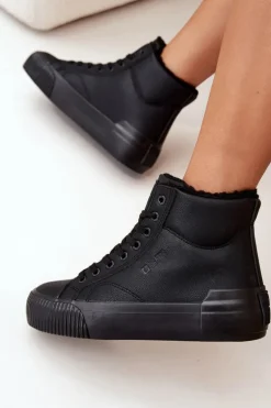Ocieplane Trampki Damskie Na Platformie Big Star OO274796 Czarne