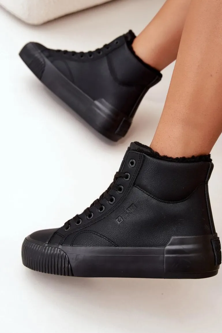 Ocieplane Trampki Damskie Na Platformie Big Star OO274796 Czarne