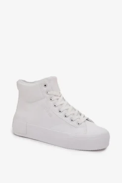 Ocieplane Trampki Damskie Na Platformie Big Star OO274794 Białe