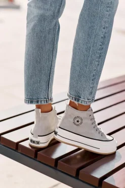 Ocieplane Trampki Damskie Na Platformie Eko Skórzane Big Star OO274069 Niebieskie