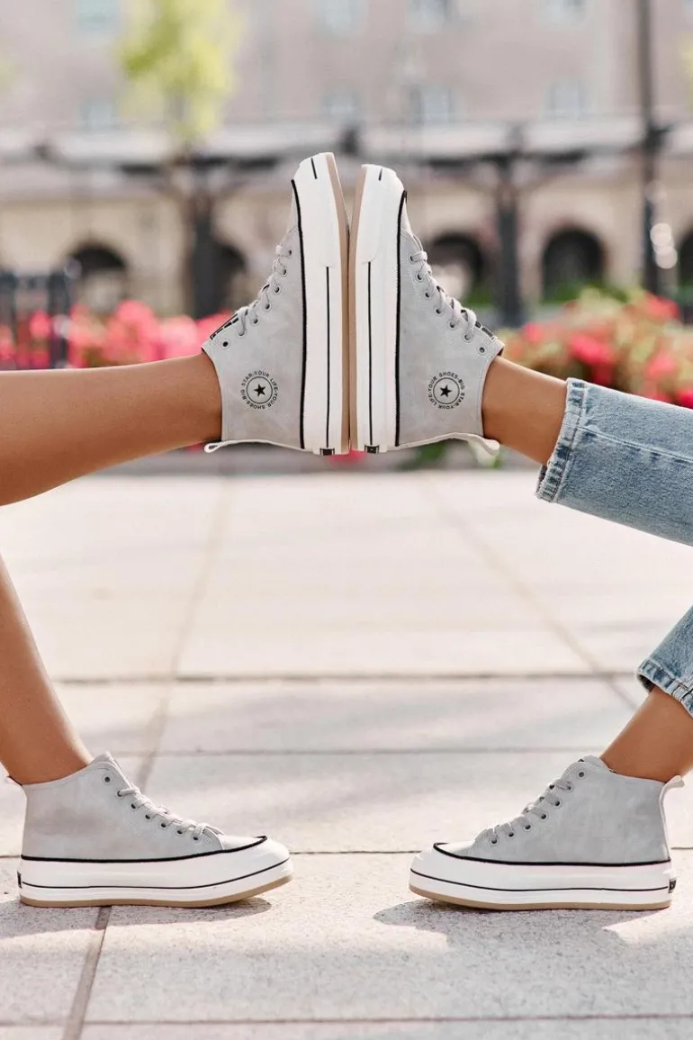 Ocieplane Trampki Damskie Na Platformie Eko Skórzane Big Star OO274069 Niebieskie