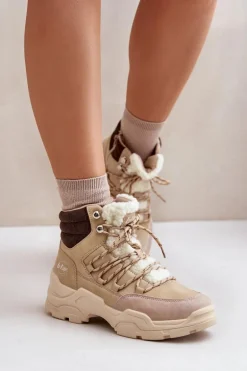 Ocieplane Trapery Damskie Lee Cooper LCJ-24-03-3059L Beżowe