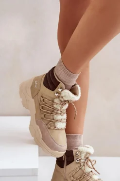 Ocieplane Trapery Damskie Lee Cooper LCJ-24-03-3059L Beżowe