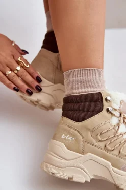 Ocieplane Trapery Damskie Lee Cooper LCJ-24-03-3059L Beżowe