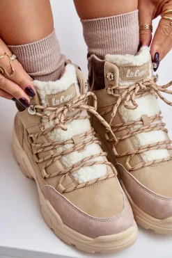 Ocieplane Trapery Damskie Lee Cooper LCJ-24-03-3059L Beżowe