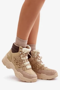 Ocieplane Trapery Damskie Lee Cooper LCJ-24-03-3059L Beżowe