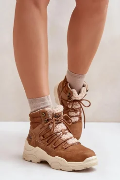 Ocieplane Trapery Damskie Lee Cooper LCJ-24-03-3061L Brązowe