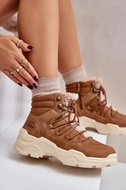 Ocieplane Trapery Damskie Lee Cooper LCJ-24-03-3061L Brązowe