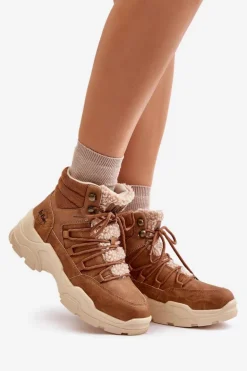 Ocieplane Trapery Damskie Lee Cooper LCJ-24-03-3061L Brązowe