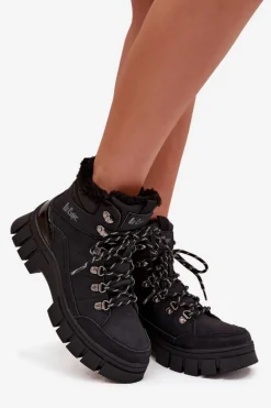 Ocieplane Trapery Damskie Lee Cooper LCJ-25-31-3911 Czarne