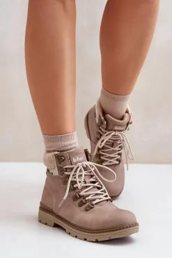 Ocieplane Trapery Damskie Lee Cooper LCJ-24-03-3042 Ciemnobeżowe