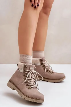 Ocieplane Trapery Damskie Lee Cooper LCJ-24-03-3042 Ciemnobeżowe