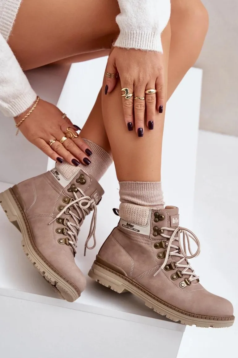 Ocieplane Trapery Damskie Lee Cooper LCJ-24-03-3042 Ciemnobeżowe