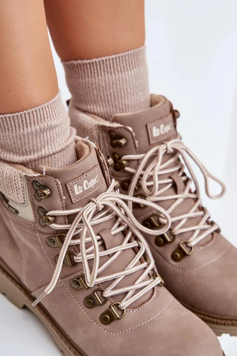 Ocieplane Trapery Damskie Lee Cooper LCJ-24-03-3042 Ciemnobeżowe