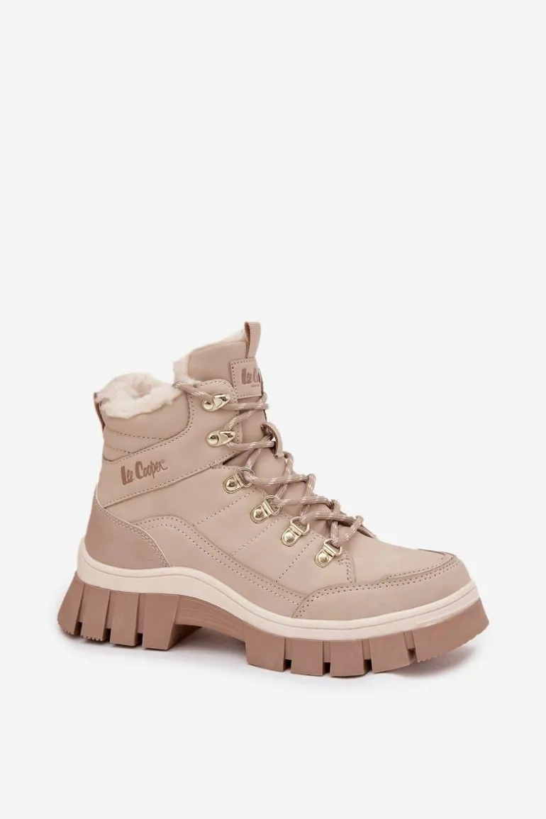 Ocieplane Trapery Damskie Lee Cooper LCJ-25-31-3910 Beżowe