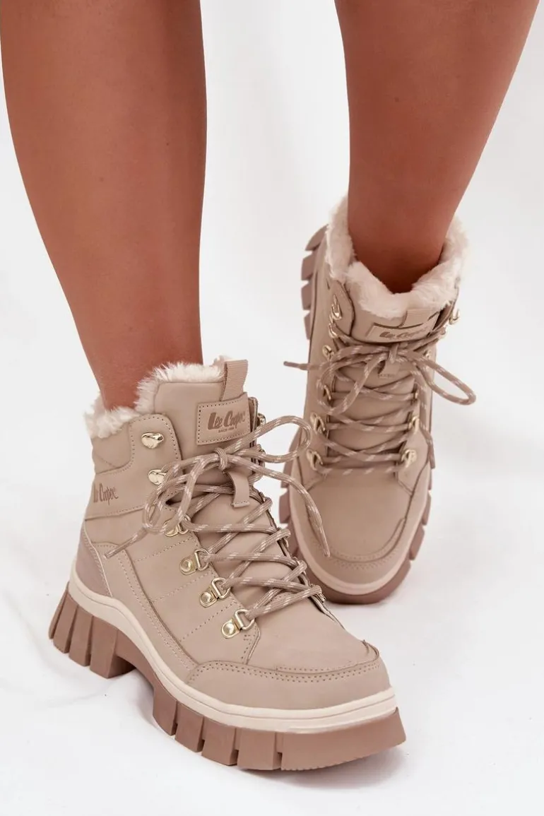 Ocieplane Trapery Damskie Lee Cooper LCJ-25-31-3910 Beżowe