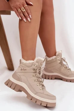 Ocieplane Trapery Damskie Lee Cooper LCJ-25-31-3910 Beżowe