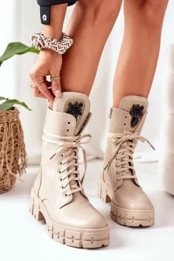 Ocieplane Workery Z Kamieniami Beżowe Hadley