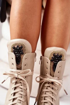 Ocieplane Workery Z Kamieniami Beżowe Hadley