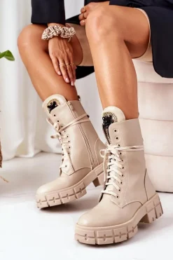 Ocieplane Workery Z Kamieniami Beżowe Hadley