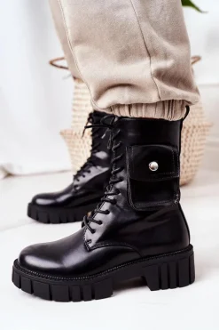 Ocieplane Workery Z Kieszenią Czarne Awesome