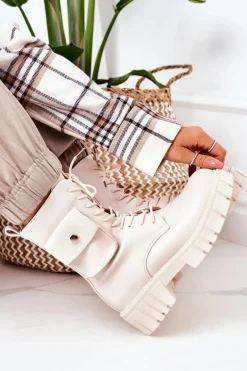 Ocieplane Workery Z Kieszenią Beżowe Awesome