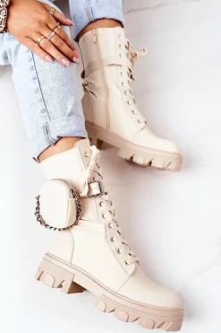 Ocieplane Workery Z Nerką Beżowe Look At Me