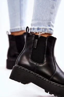 Ocieplane Wsuwane Botki Big Star II274101 Czarne