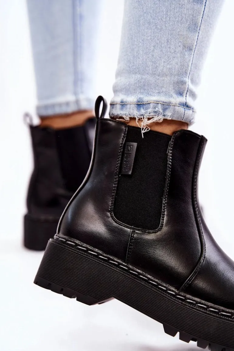 Ocieplane Wsuwane Botki Big Star II274101 Czarne