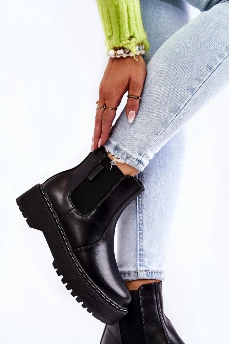 Ocieplane Wsuwane Botki Big Star II274101 Czarne