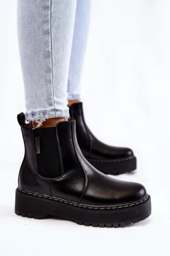 Ocieplane Wsuwane Botki Big Star II274101 Czarne