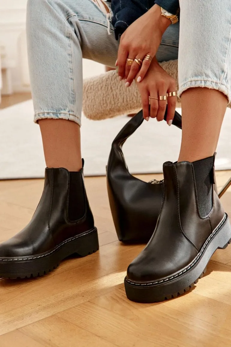 Ocieplane Wsuwane Botki Big Star II274101 Czarne