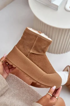 Ocieplane Zamszowe Śniegowce Na Platformie Big Star OO274A212 Brązowe