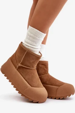 Ocieplane Zamszowe Śniegowce Na Platformie Big Star OO274A212 Brązowe