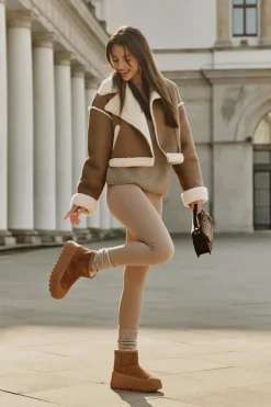 Ocieplane Zamszowe Śniegowce Na Platformie Big Star OO274A212 Brązowe