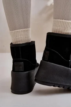 Ocieplane Zamszowe Śniegowce Na Platformie Big Star OO274A213 Czarne