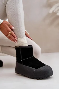 Ocieplane Zamszowe Śniegowce Na Platformie Big Star OO274A213 Czarne