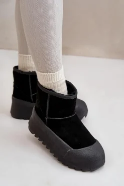 Ocieplane Zamszowe Śniegowce Na Platformie Big Star OO274A213 Czarne