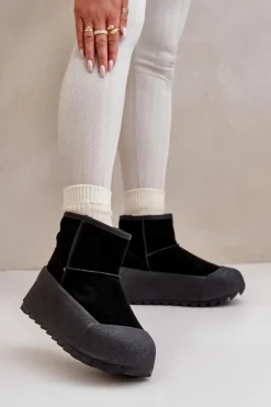 Ocieplane Zamszowe Śniegowce Na Platformie Big Star OO274A213 Czarne