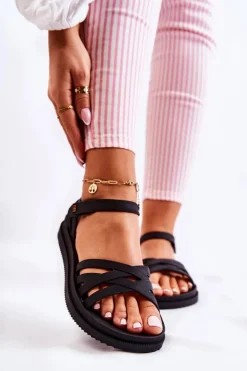 Pachnące Damskie Sandały Na Rzep ZAXY JJ285068 Czarne