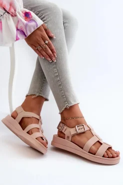 Pachnące Gładkie Sandały Damskie ZAXY NN285006 Jasnoróżowe
