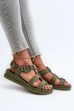 Pachnące Gładkie Sandały Damskie ZAXY NN285005 Zielone