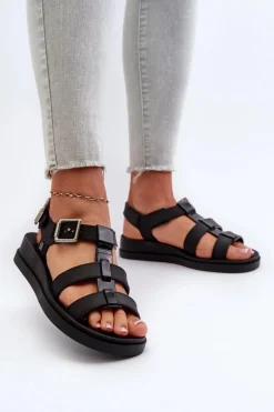 Pachnące Gładkie Sandały Damskie ZAXY NN285007 Czarne