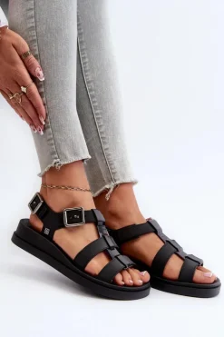 Pachnące Gładkie Sandały Damskie ZAXY NN285007 Czarne