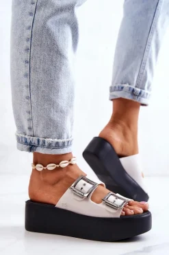 Pachnące Gumowe Klapki ZAXY HH285181 Biało-Czarne