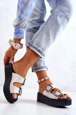 Pachnące Gumowe Klapki ZAXY HH285181 Biało-Czarne