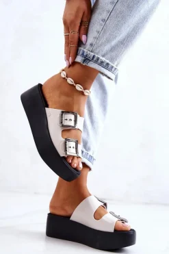 Pachnące Gumowe Klapki ZAXY HH285181 Biało-Czarne