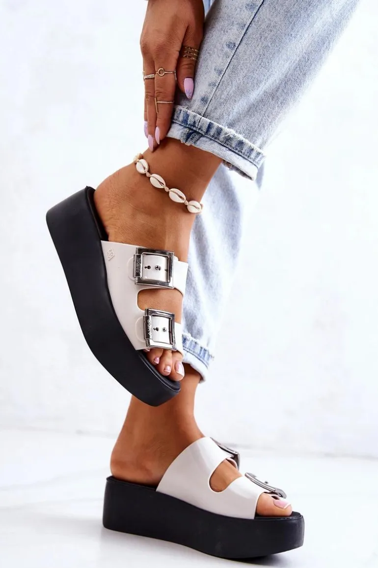 Pachnące Gumowe Klapki ZAXY HH285181 Biało-Czarne