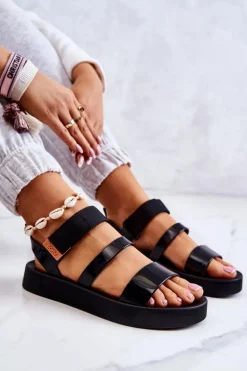 Pachnące Gumowe Sandały Na Rzep ZAXY HH285285 Czarne